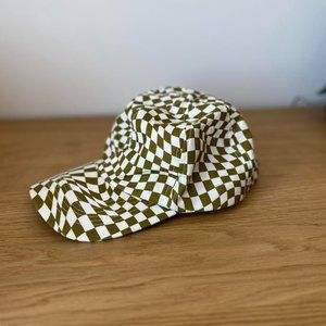 Baggu Olive Green and White Checkered Baseball Hat